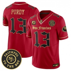 Men San Francisco 49ers  13 Brock Purdy  Gothic Edition  Red Black Vapor Limited Jersey