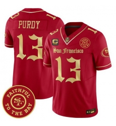 Men San Francisco 49ers  13 Brock Purdy  Gothic Edition  Red Gold Vapor Limited Jersey