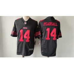 Men San Francisco 49ers 14 Ricky Pearsall Black 2024 Draft F U S E  Vapor Untouchable Limited Stitched Football Jersey