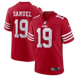 Men San Francisco 49ers 19 Deebo Samuel 2022 New Scarlet Stitched Game Jersey