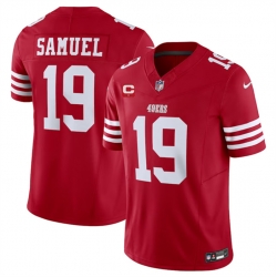 Men San Francisco 49ers 19 Deebo Samuel Red 2023 F U S E  With 1 Star C Patch Vapor Untouchable Limited Stitched Football Jersey