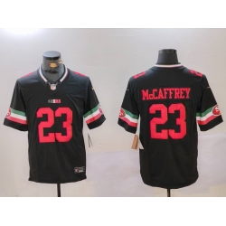 Men San Francisco 49ers 23 Christian McCaffrey Black F U S E  Mexico Vapor Limited Stitched Football Jersey