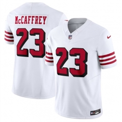 Men San Francisco 49ers 23 Christian McCaffrey New White 2023 F U S E  Vapor Untouchable Limited Stitched Football Jersey