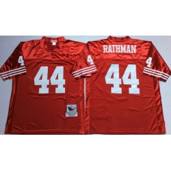 Men San Francisco 49ers 44 Tom Rathman Red M&N Throwback Jersey