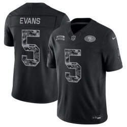 Men San Francisco 49ers  5 Mike Evans Black F U S E  2026 Salute to Service Limited Stitched Football Jersey