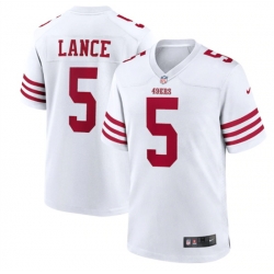 Men San Francisco 49ers 5 Trey Lance 2022 New White Stitched Game Jersey