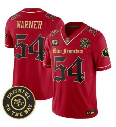 Men San Francisco 49ers 54 Fred Warner Gothic Edition Red Black Vapor Limited Jersey Men San Francisco 49ers 54 Fred Warner Gothic Edition Red Black Vapor Limited Jersey