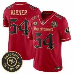 Men San Francisco 49ers  54 Fred Warner  Gothic Edition  Red Black Vapor Limited Jersey