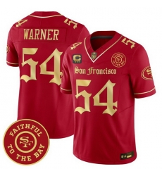 Men San Francisco 49ers 54 Fred Warner Gothic Edition Red Gold Vapor Limited Jersey Men San Francisco 49ers 54 Fred Warner Gothic Edition Red Gold Vapor Limited Jersey