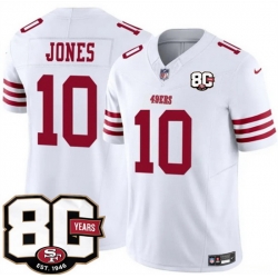 Men San Francisco 49ers  54 Fred Warner Red 80th Anniversary Patch And 4 Star C Patch 2026 F U S E  Vapor Untouchabl2026 F U S E  Vapor Untouchable Limited