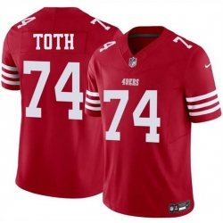 Men San Francisco 49ers  74 Brett Toth Red 2026 F U S E  Vapor Untouchable Limited Stitched Football Jersey