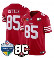 Men San Francisco 49ers  85 George kittle Red 80th Anniversary And Melbourne Game Patch 2026 F U S E  Vapor Untouchabl2026 F U S E  Vapor Untouchable Limit