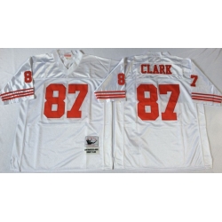 Men San Francisco 49ers 87 Dwight Clark White M&N Throwback Jersey