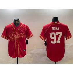 Men San Francisco 49ers 97 Nick Bosa Red Cool Base Stitched Baseball Jersey