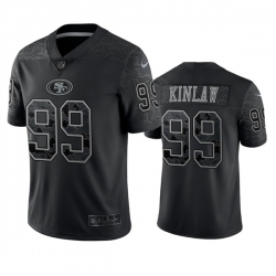 Men San Francisco 49ers 99 Javon Kinlaw Black Reflective Limited Stitched Football Jersey