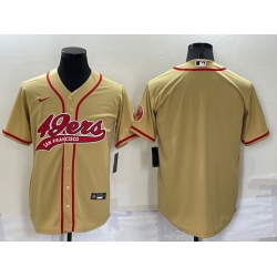 Men San Francisco 49ers Blank Gold Cool Base Stitched Baseball Jersey