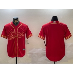 Men San Francisco 49ers Blank Red Cool Base Stitched Baseball Jersey