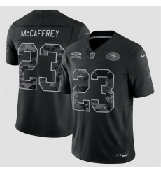 Men San Francisco 49ers  Christian McCaffrey Black F U S E  2026 Salute to Service Limited Stitched Football Jersey