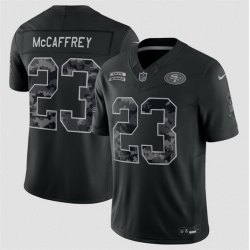 Men San Francisco 49ers  Christian McCaffrey Black F U S E  2026 Salute to Service Limited Stitched Football Jersey
