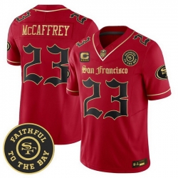 Men San Francisco 49ers  Christian McCaffrey  Gothic Edition  Red Black Vapor Limited Jersey