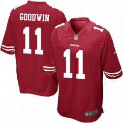 Mens Nike San Francisco 49ers 11 Marquise Goodwin Game Red Team Color NFL Jersey