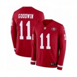 Mens Nike San Francisco 49ers 11 Marquise Goodwin Limited Red Therma Long Sleeve NFL Jersey