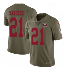 Mens Nike San Francisco 49ers 21 Deion Sanders Limited Olive 2017 Salute to Service NFL Jersey