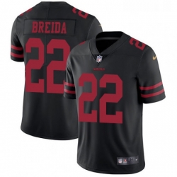 Mens Nike San Francisco 49ers 22 Matt Breida Black Vapor Untouchable Limited Player NFL Jersey