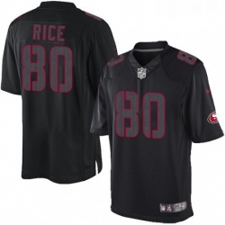 Mens Nike San Francisco 49ers 80 Jerry Rice Limited Black Impact NFL Jersey