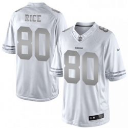 Mens Nike San Francisco 49ers 80 Jerry Rice Limited White Platinum NFL Jersey