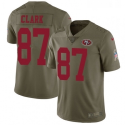 Mens Nike San Francisco 49ers 87 Dwight Clark Limited Olive 2017 Salute to Service NFL Jersey