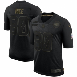 Men's San Francisco 49ers #80 Jerry Rice Black 2020 Salute To Service Limited Jersey