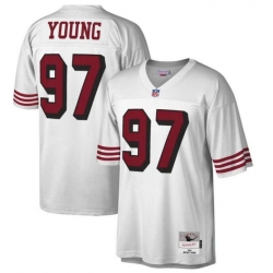 Men's San Francisco 49ers #97 Steve Young White Stitched NFL Throwback Jersey