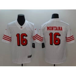 Men's San Francisco 49ers Joe Montana 16 White Nike Scarlet Player Limited Jersey