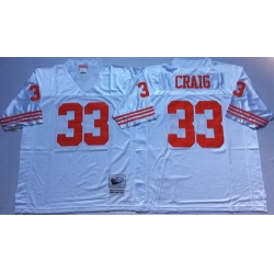 Mitchell And Ness 49ers #33 Roger Craig white Mens Throwback Stitched NFL Jersey