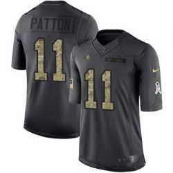 Nike 49ers #11 Quinton Patton Black Mens Stitched NFL Limited 2016 Salute to Service Jersey