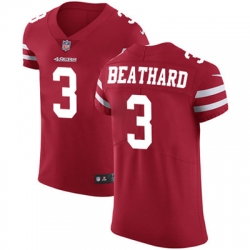 Nike 49ers #3 C J Beathard Red Team Color Mens Stitched NFL Vapor Untouchable Elite Jersey