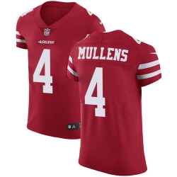 Nike 49ers #4 Nick Mullens Red Team Color Men Stitched NFL Vapor Untouchable Elite Jersey