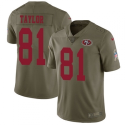 Nike 49ers #81 Trent Taylor Olive Mens Stitched NFL Limited 2017 Salute To Service Jersey