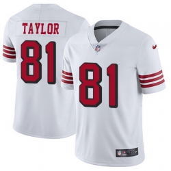 Nike 49ers #81 Trent Taylor White Rush Mens Stitched NFL Vapor Untouchable Limited Jersey