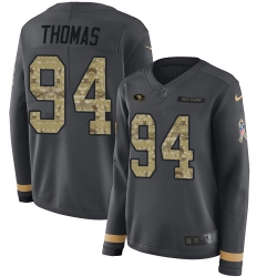 Nike 49ers #94 Solomon Thomas Anthracite Salute to Service