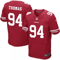 Nike 49ers #94 Solomon Thomas Red Team Color Mens Stitched NFL Elite Jersey