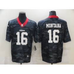 Nike San Francisco 49ers 16 Joe Montana Black Camo Limited Jersey