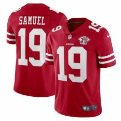 Nike San Francisco 49ers 19 Deebo Samuel Red Men 75th Anniversary Stitched NFL Vapor Untouchable Limited Jersey