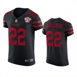 Nike San Francisco 49ers 22 Wayne Gallman Black Alternate Men 75th Anniversary Stitched NFL Vapor Untouchable Elite Jersey