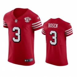 Nike San Francisco 49ers 3 Josh Rosen Red Rush Men 75th Anniversary Stitched NFL Vapor Untouchable Elite Jersey