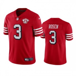 Nike San Francisco 49ers 3 Josh Rosen Red Rush Men 75th Anniversary Stitched NFL Vapor Untouchable Limited Jersey