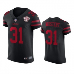 Nike San Francisco 49ers 31 Raheem Mostert Black Alternate Men 75th Anniversary Stitched NFL Vapor Untouchable Elite Jersey