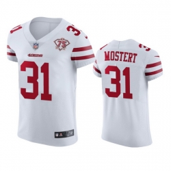 Nike San Francisco 49ers 31 Raheem Mostert White Men 75th Anniversary Stitched NFL Vapor Untouchable Elite Jersey