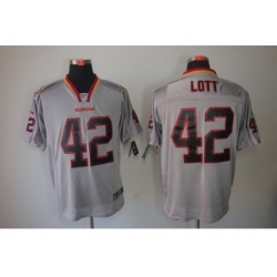 Nike San Francisco 49ers 42 Ronnie Lott Grey Elite Lights Out NFL Jersey